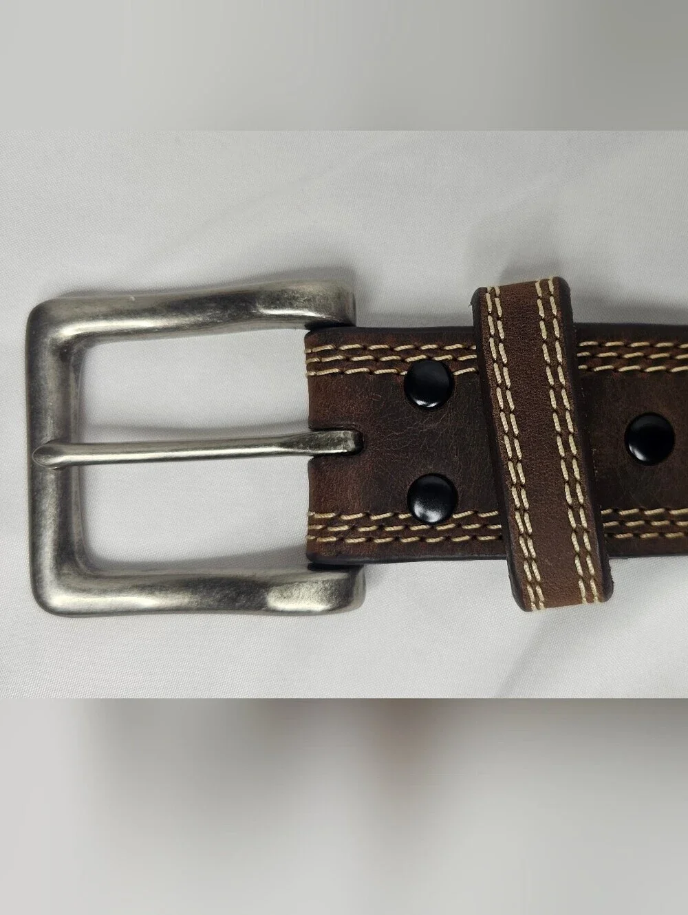 Cavender’s Men's Brown Genuine Leather Western Belt Triple Stitched Size 44